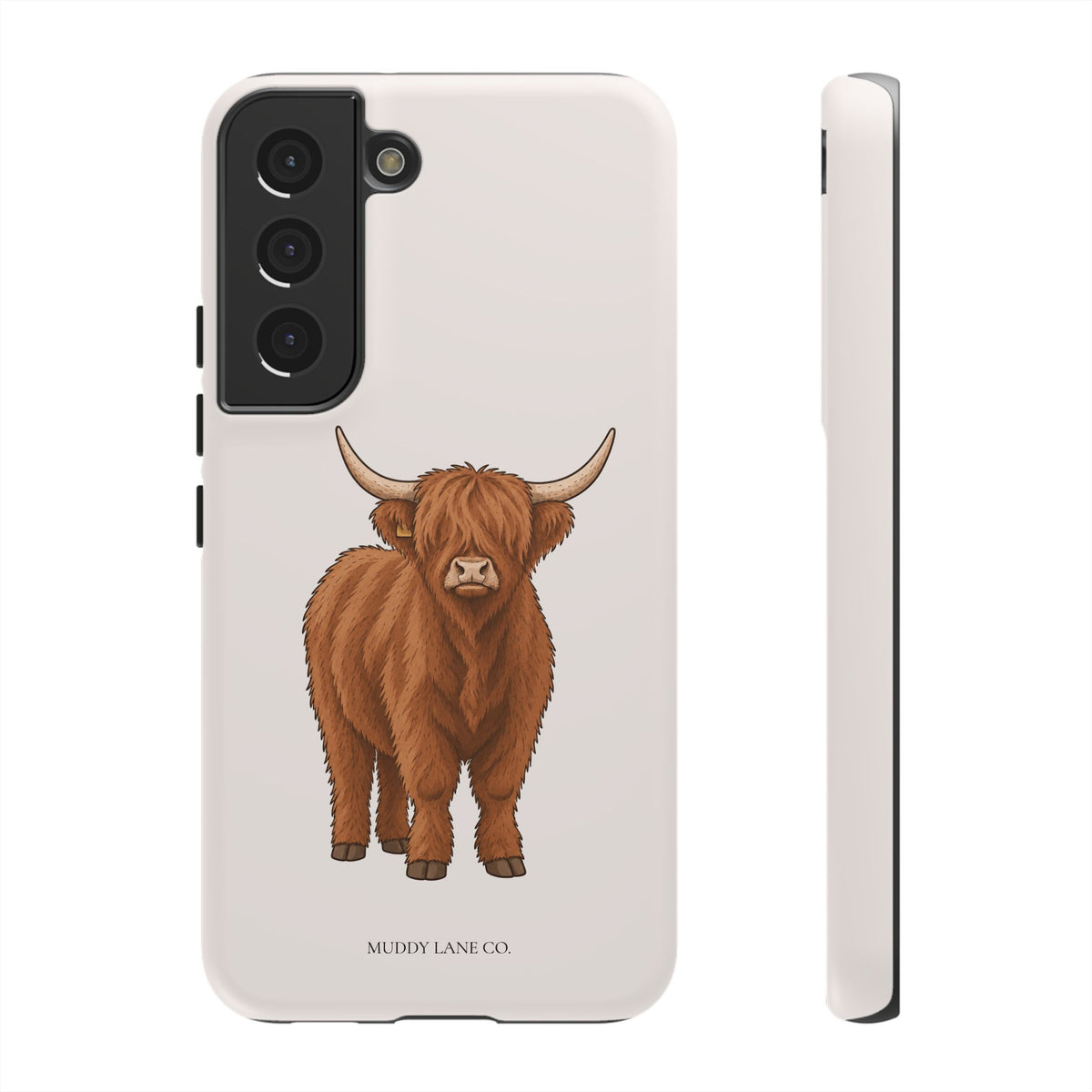 Highland Cow Tough Phone Case in Warm Cream Matte