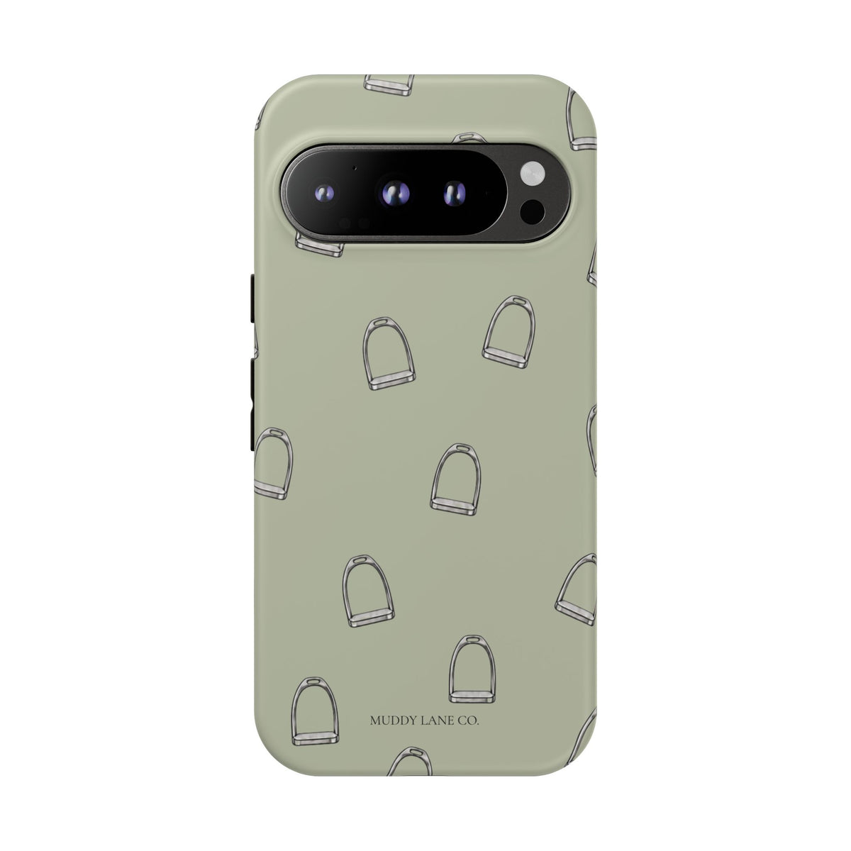 Stirrup Pattern Tough Phone Case in Light Sage Matte