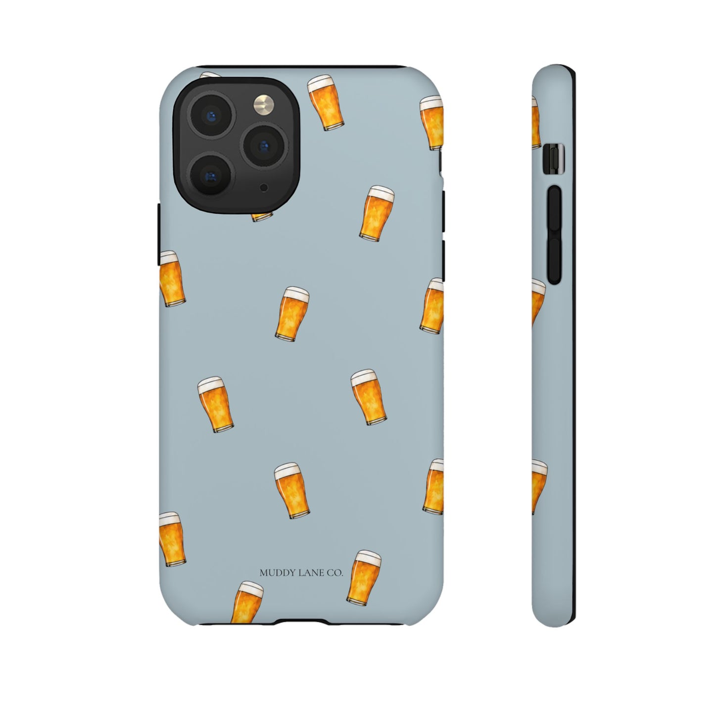 Pint Pattern Tough Phone Case in Dusty Blue Matte