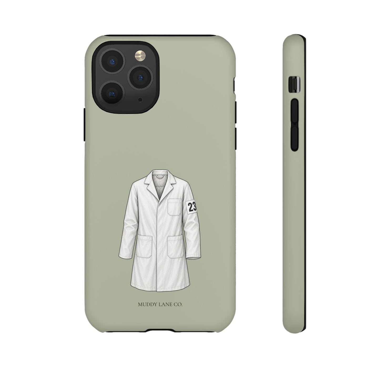 Showing Coat Tough Phone Case in Light Sage Matte