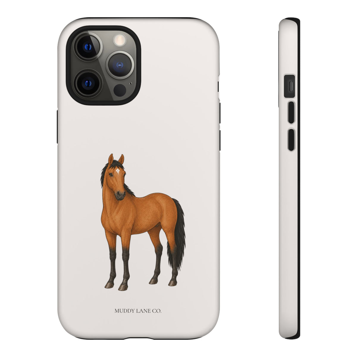 Chestnut Horse Tough Phone Case in Warm Cream Matte