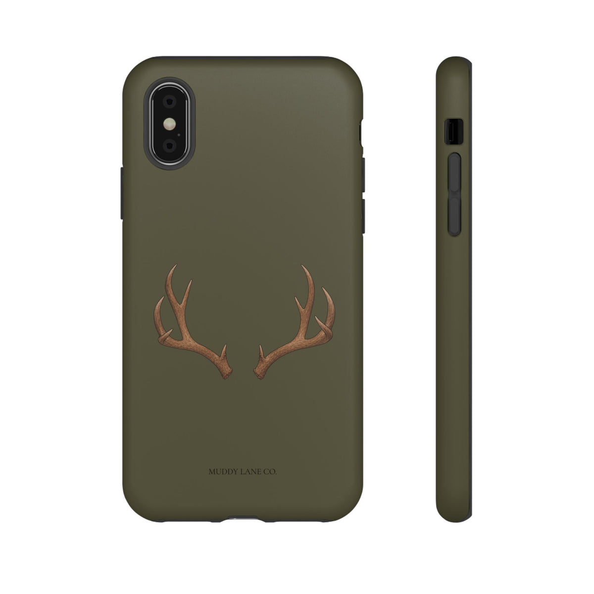 Antlers Tough Phone Case in Muddy Green Matte