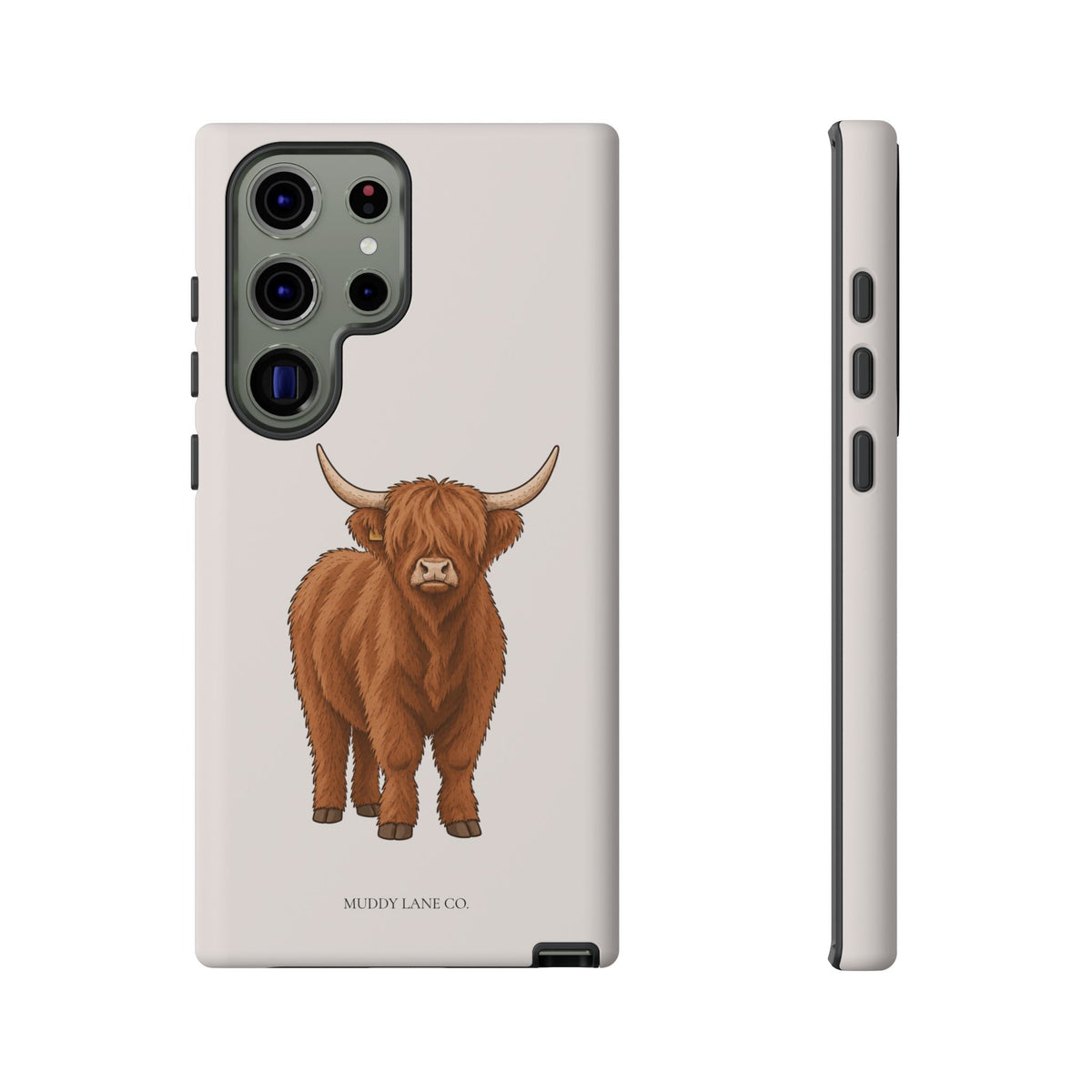 Highland Cow Tough Phone Case in Warm Cream Matte