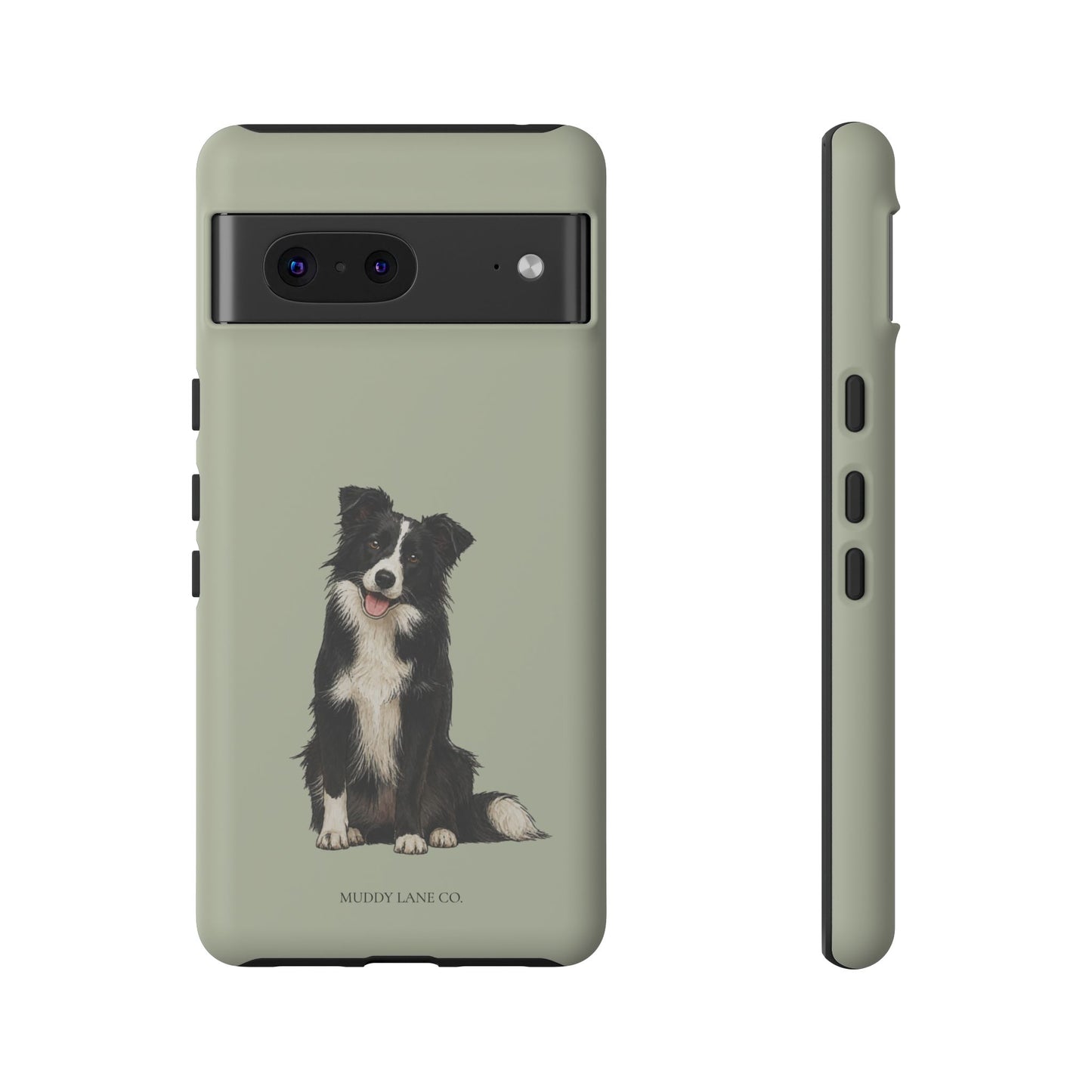 Border Collie Tough Phone Case in Light Sage Matte