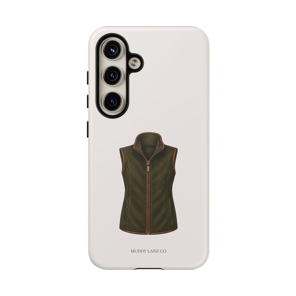 Country Gilet Tough Phone Case in Warm Cream Matte