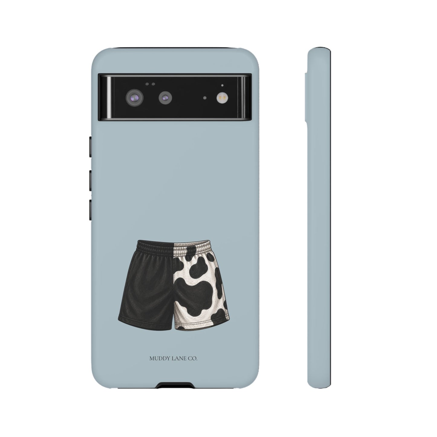 Cow Print Shorts Tough Phone Case in Dusty Blue Matte