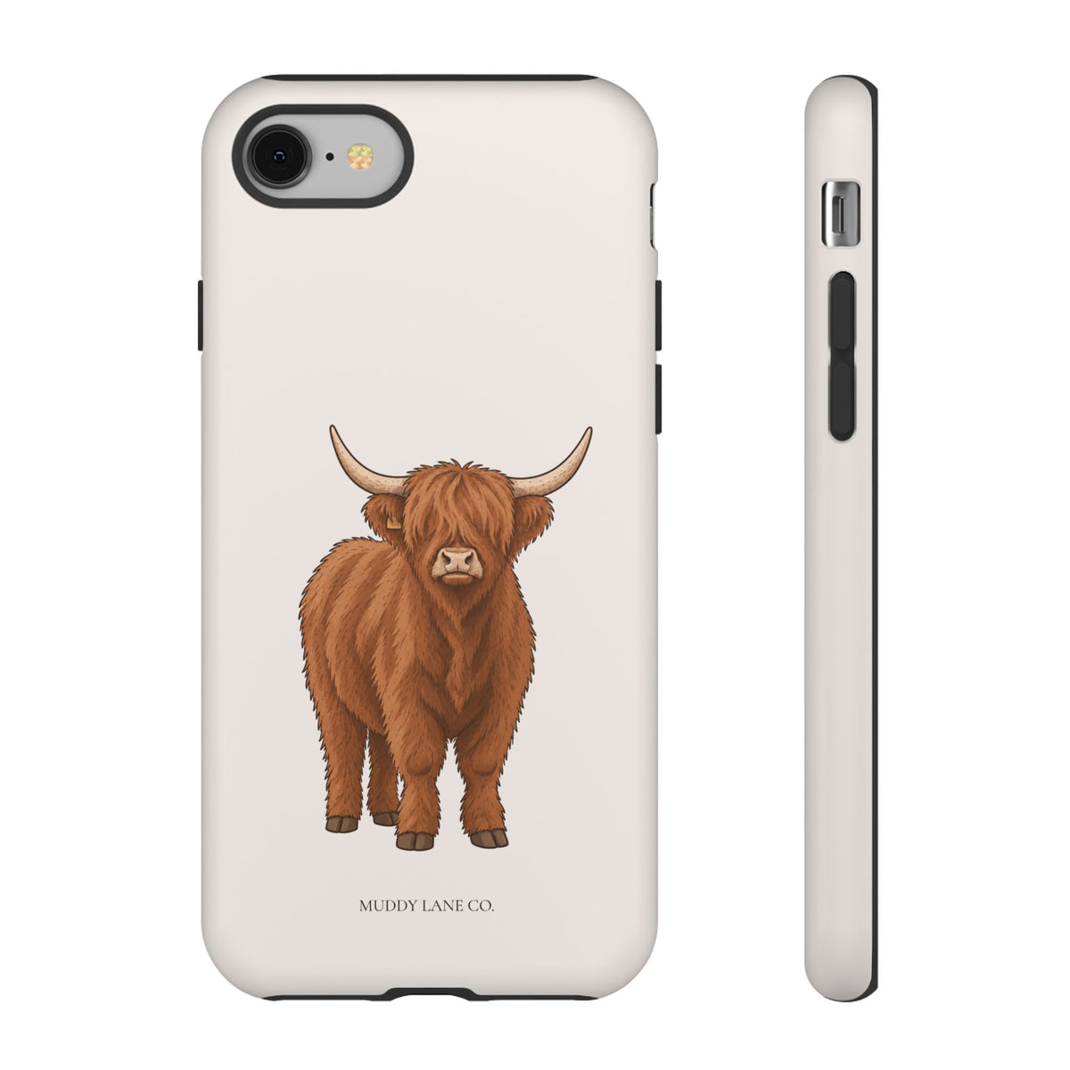 Highland Cow phone case in Warm Cream by Muddy Lane Co, photo 2