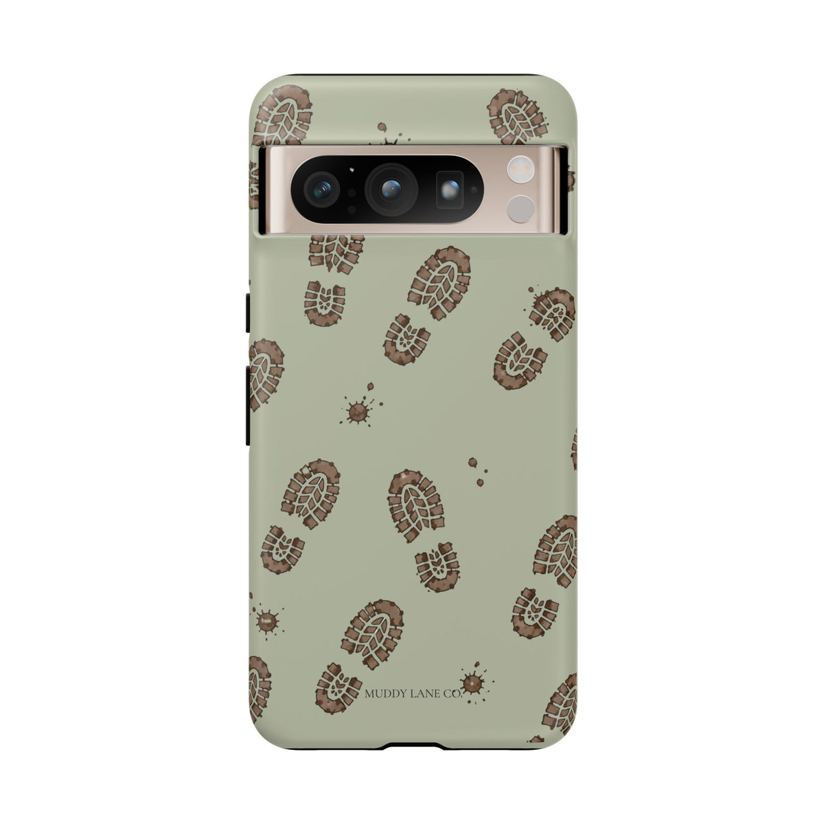 Muddy Boot Print Tough Phone Case in Light Sage Matte