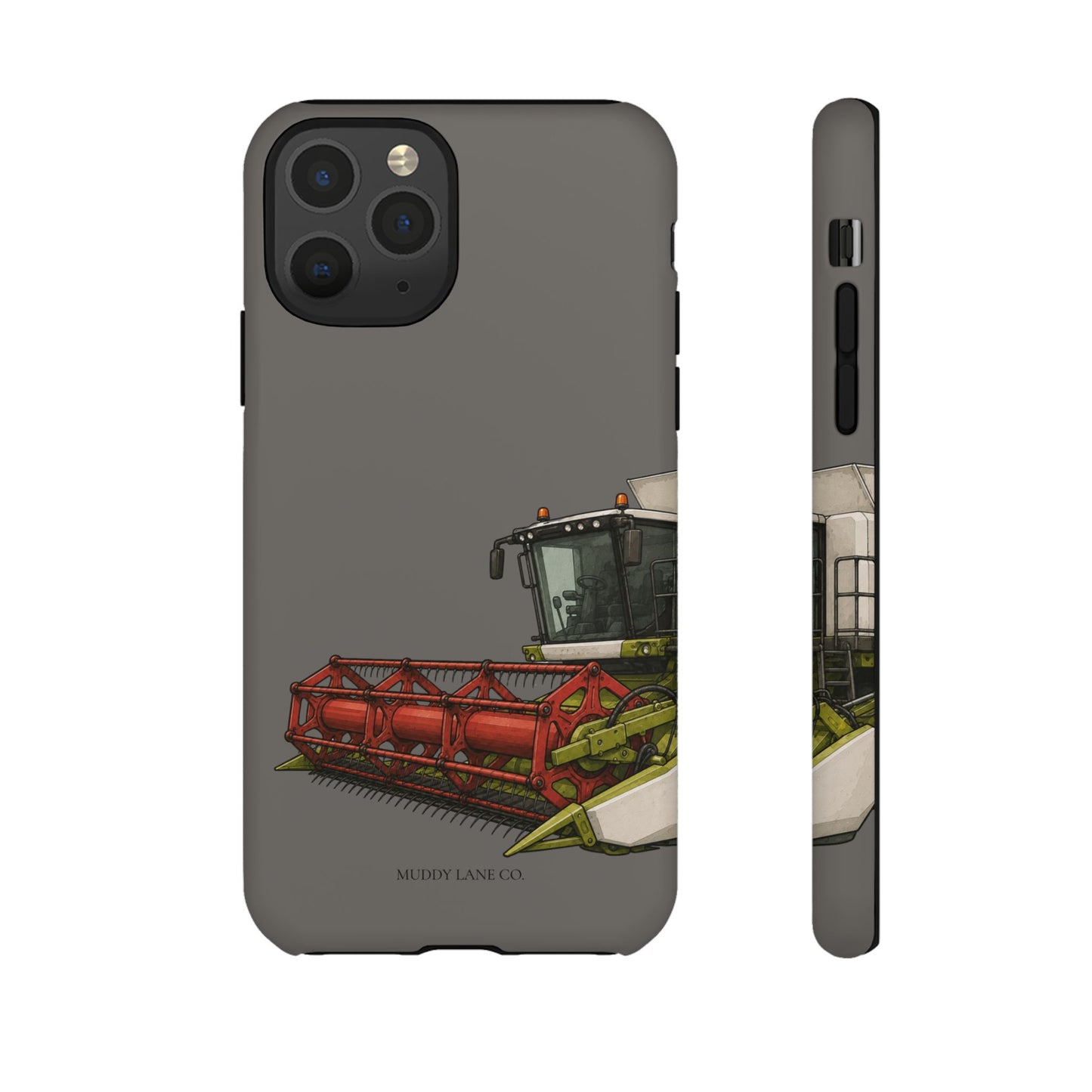 Combine Harvester Close-Up Tough Phone Case in Dark Grey Matte
