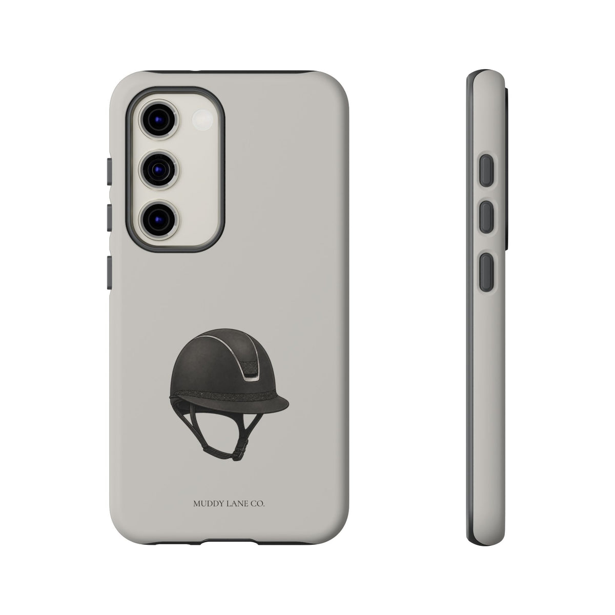 Riding Helmet Tough Phone Case in Soft Grey Matte