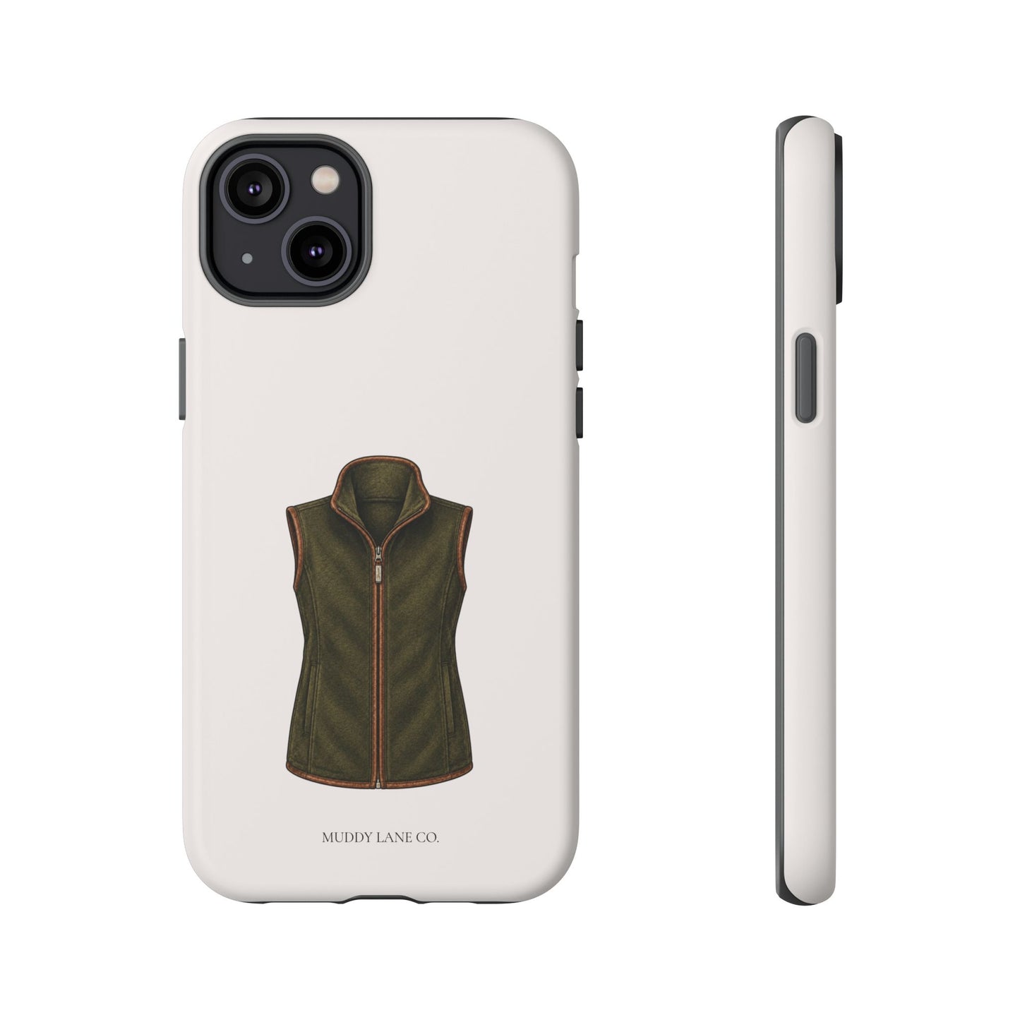 Country Gilet Tough Phone Case in Warm Cream Matte