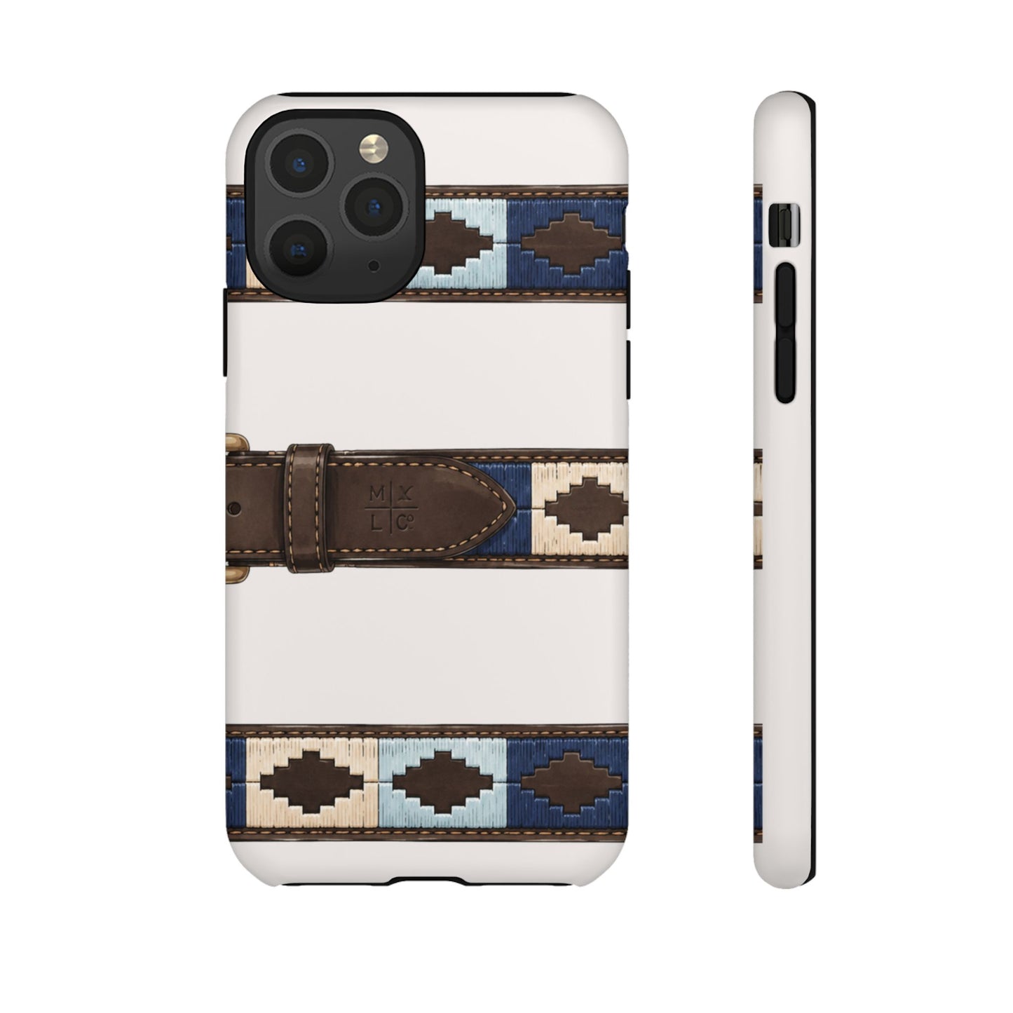 Country Belt Pattern Tough Phone Case in Warm Cream Matte