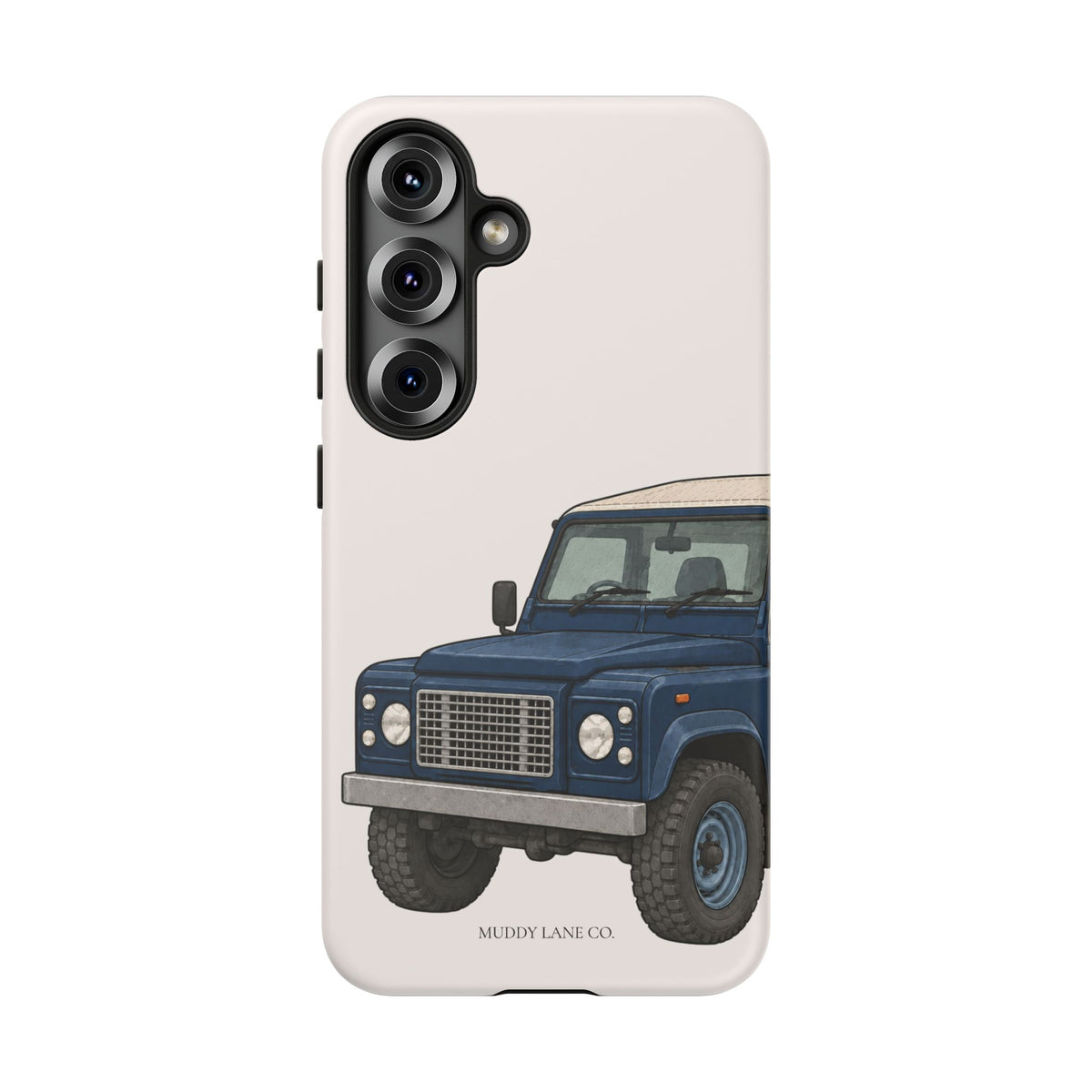Blue Classic 4x4 Close-Up Tough Phone Case in Warm Cream Matte