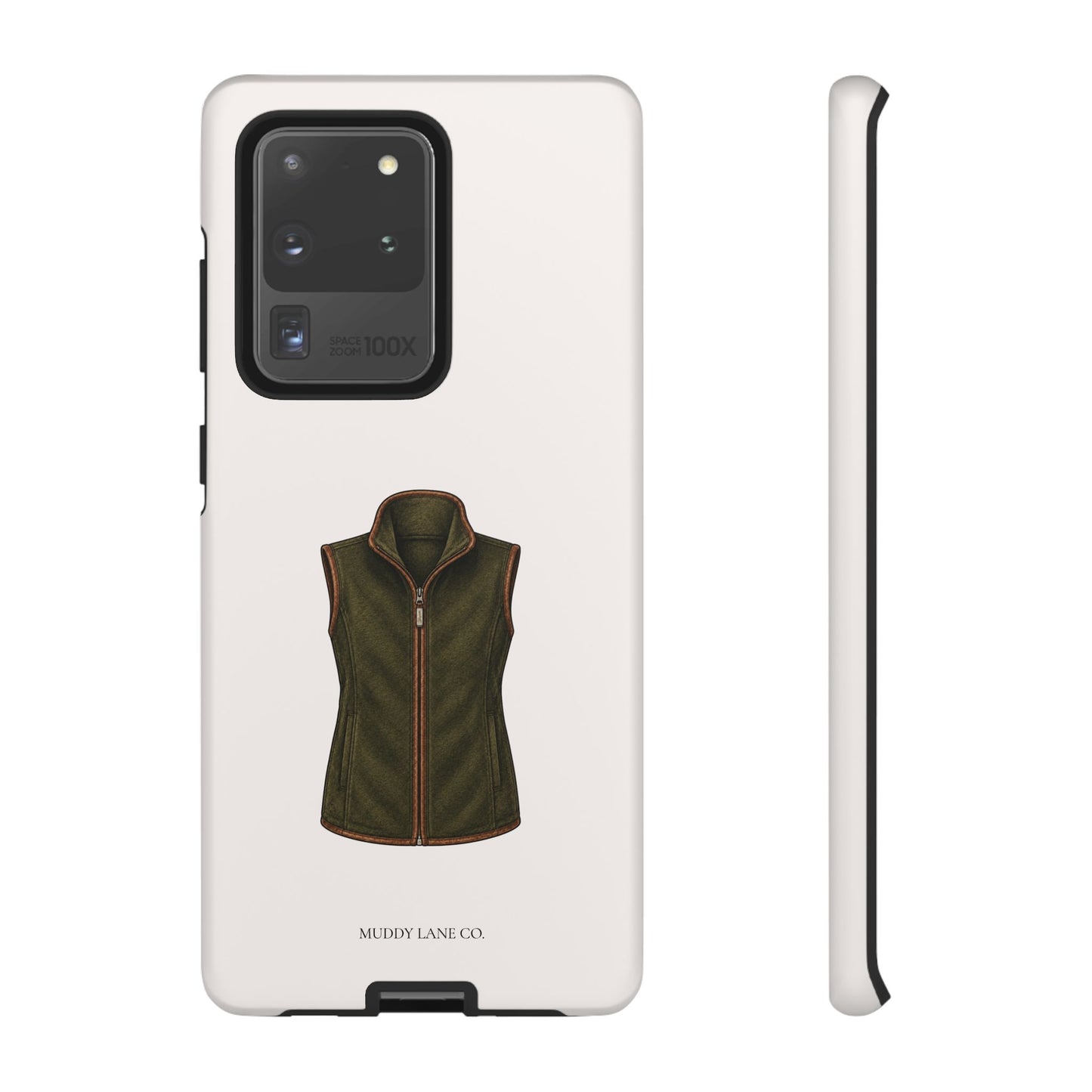 Country Gilet Tough Phone Case in Warm Cream Matte