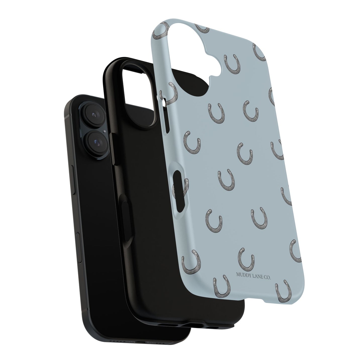 Horseshoe Pattern Tough Phone Case in Dusty Blue Matte