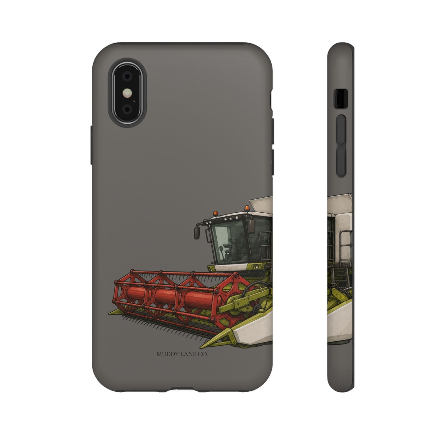 Combine Harvester Close-Up Tough Phone Case in Dark Grey Matte