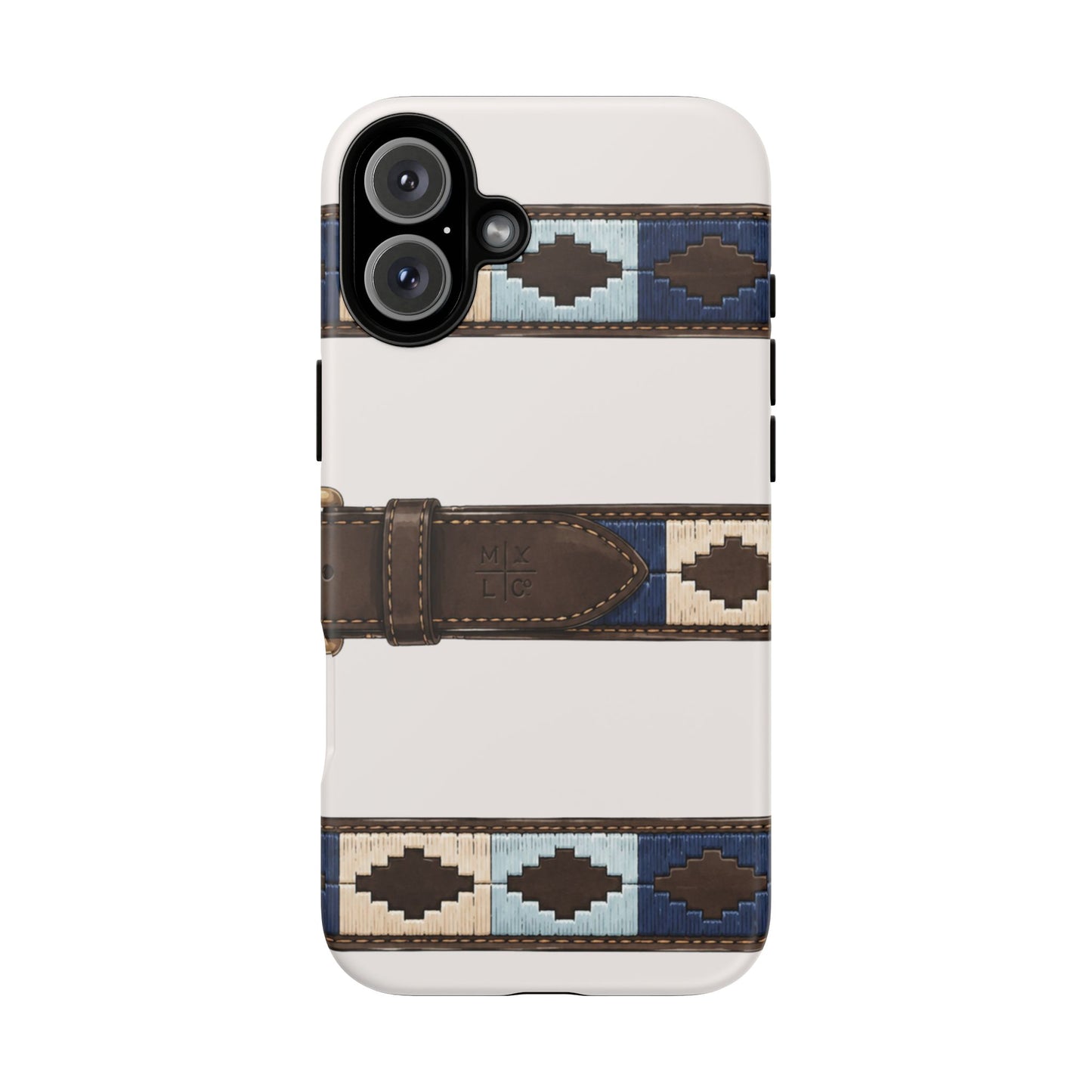 Country Belt Pattern Tough Phone Case in Warm Cream Matte
