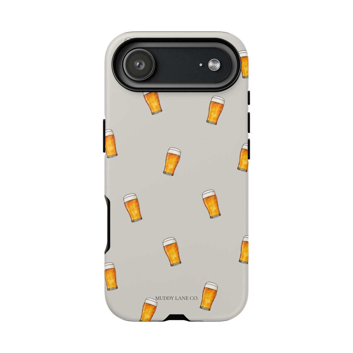 Pint Pattern Tough Phone Case in Soft Grey Matte