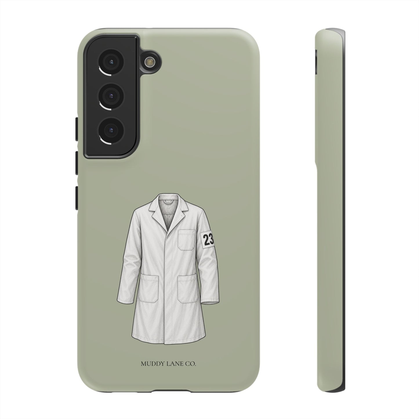 Showing Coat Tough Phone Case in Light Sage Matte