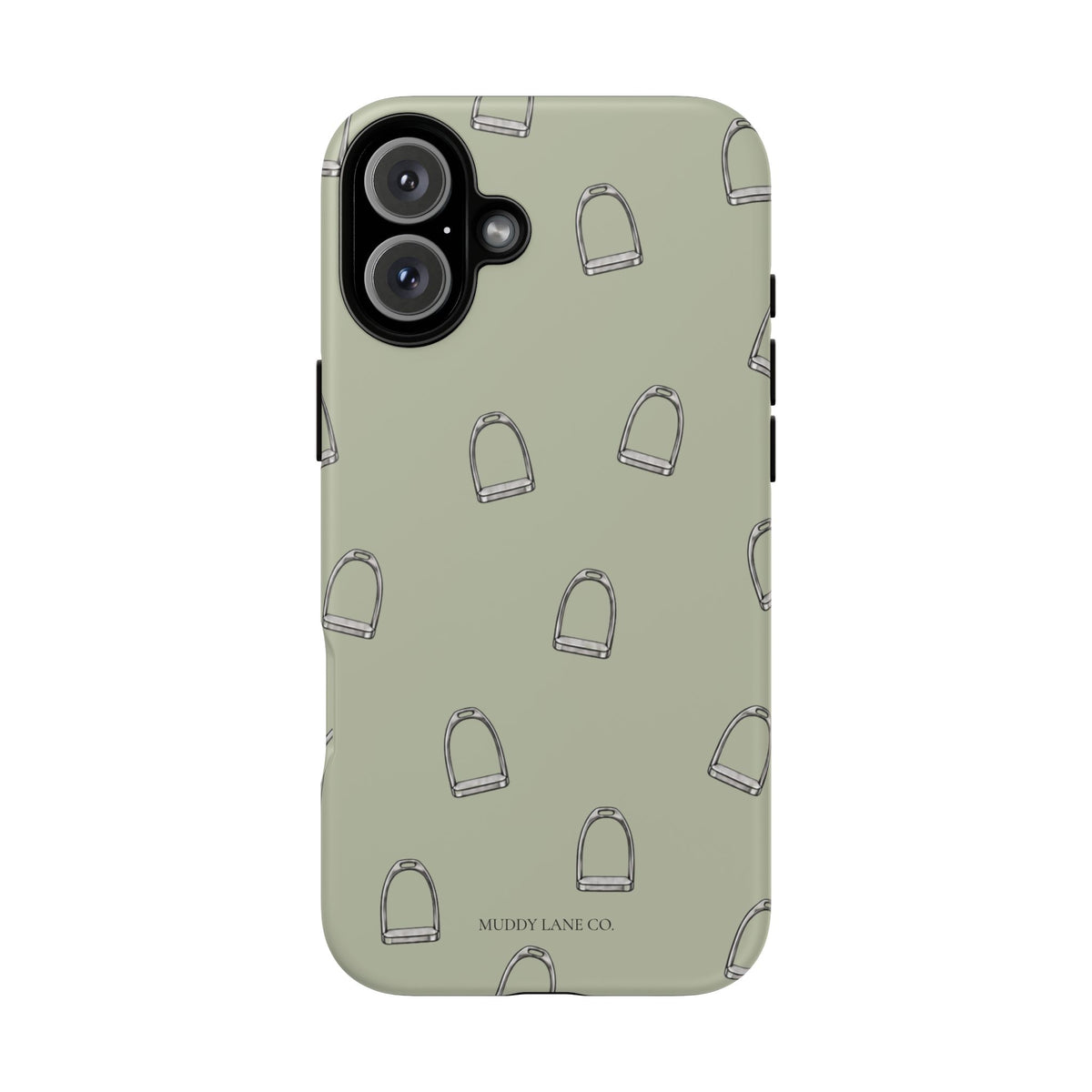 Stirrup Pattern Tough Phone Case in Light Sage Matte