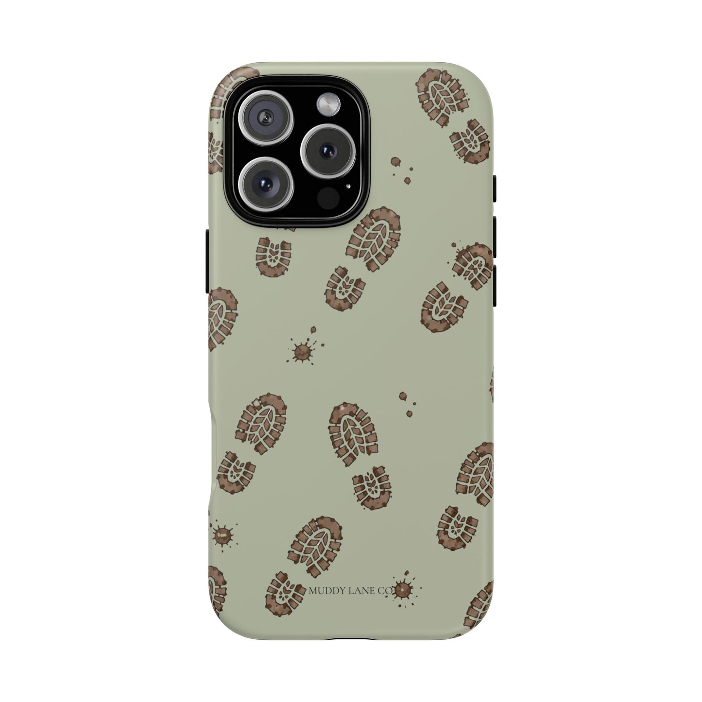 Muddy Boot Print Tough Phone Case in Light Sage Matte