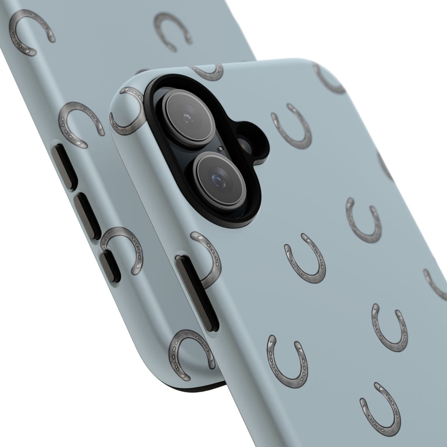 Horseshoe Pattern Tough Phone Case in Dusty Blue Matte
