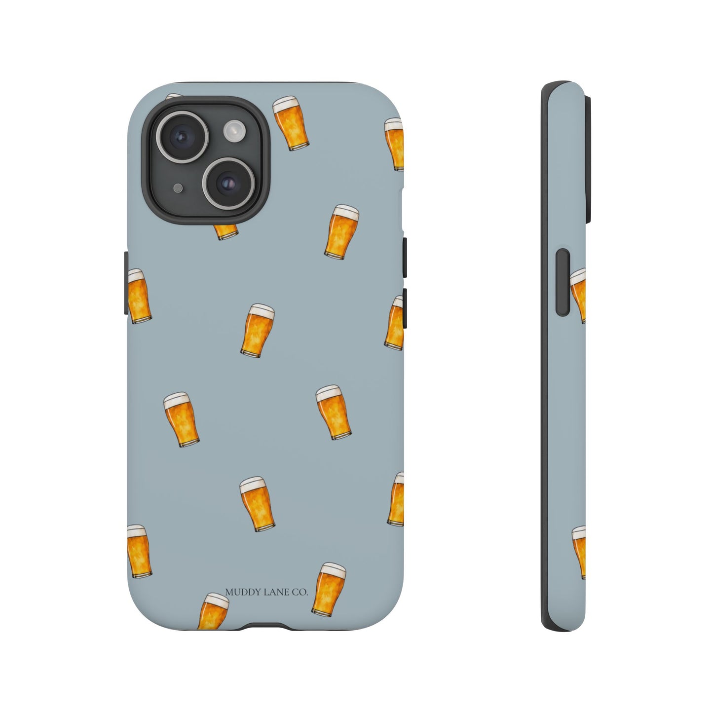 Pint Pattern Tough Phone Case in Dusty Blue Matte