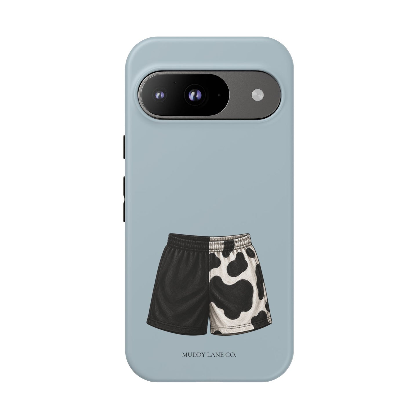 Cow Print Shorts Tough Phone Case in Dusty Blue Matte
