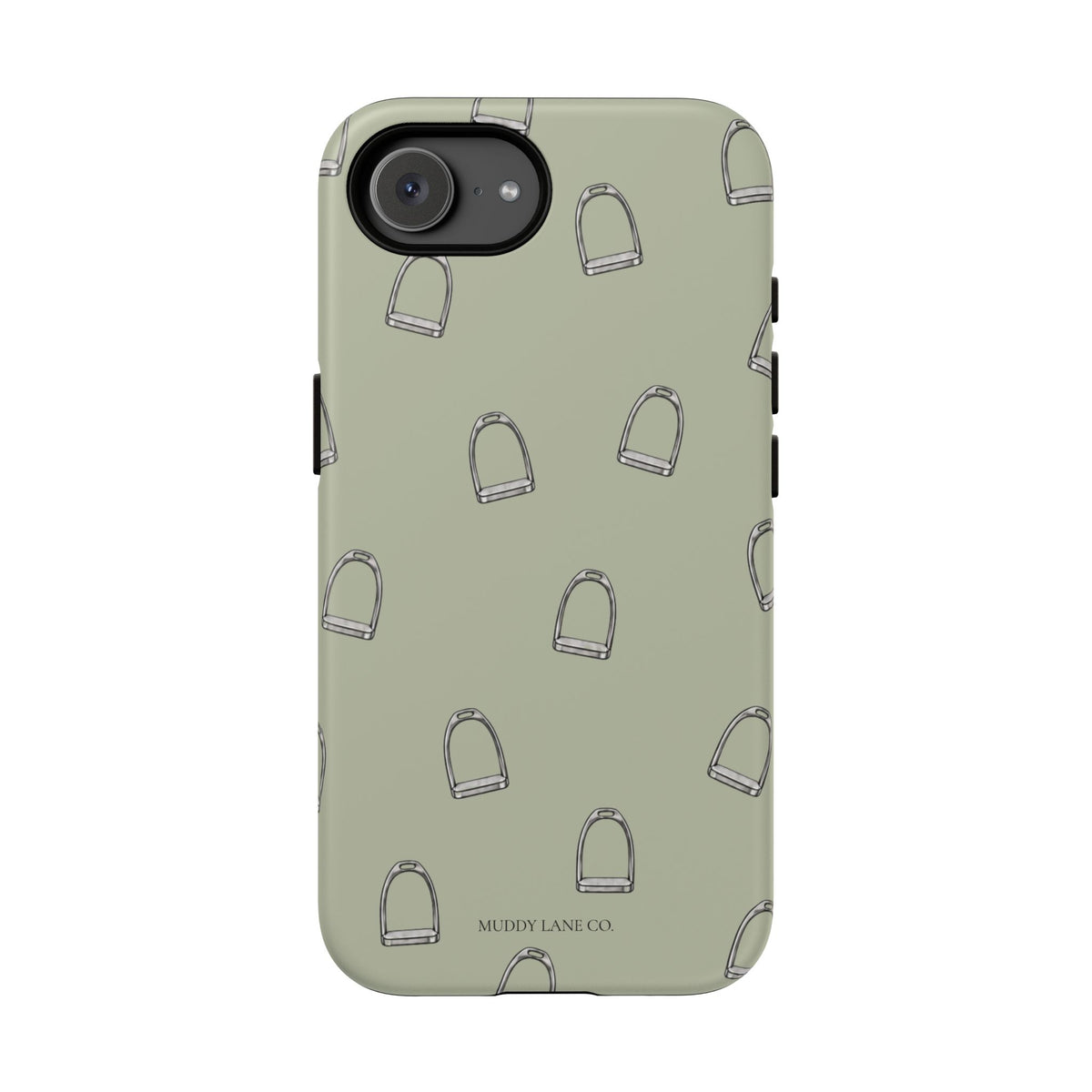 Stirrup Pattern Tough Phone Case in Light Sage Matte