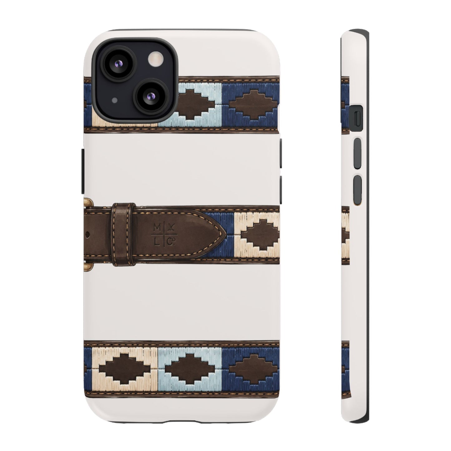 Country Belt Pattern Tough Phone Case in Warm Cream Matte