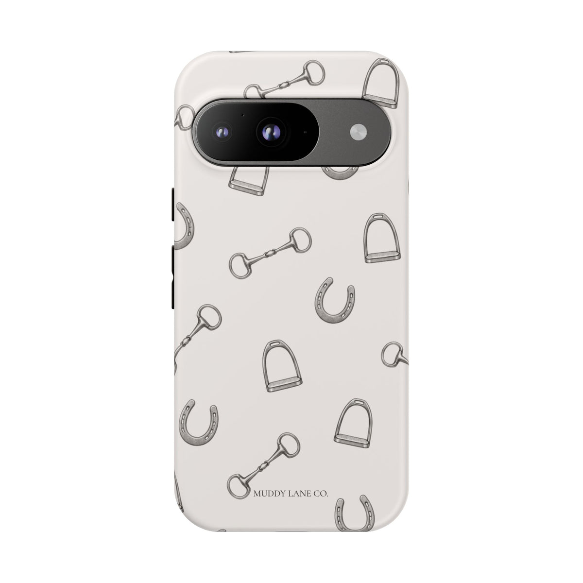 Tack Room Pattern Tough Phone Case in Warm Cream Matte