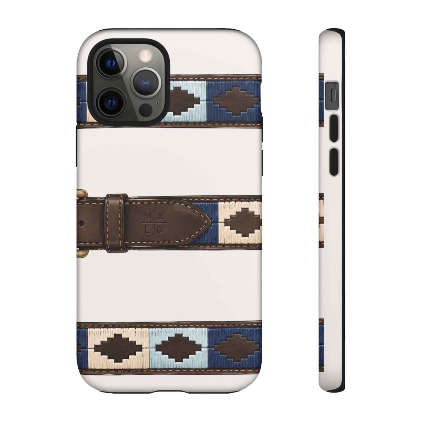 Country Belt Pattern Tough Phone Case in Warm Cream Matte