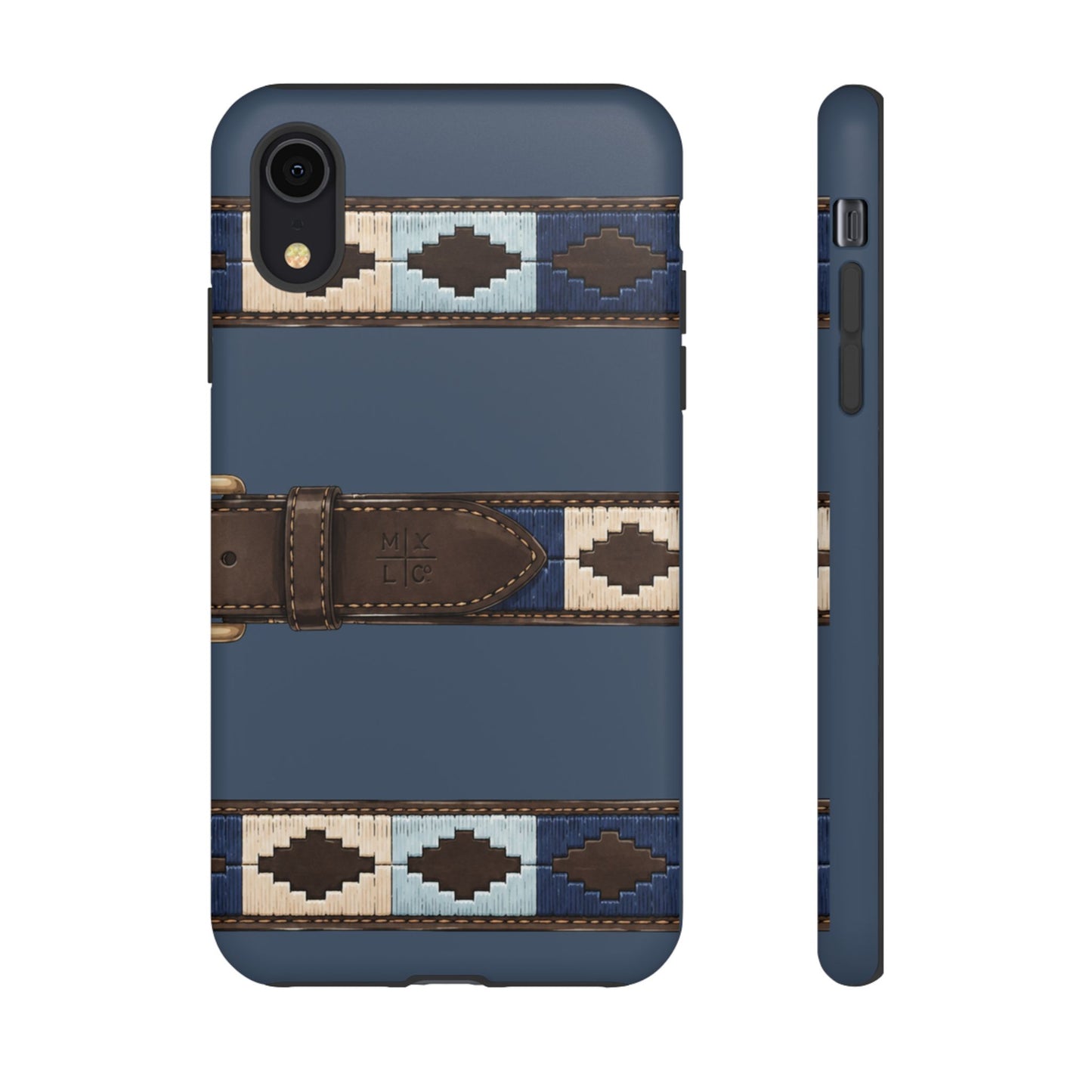 Country Belt Pattern Tough Phone Case in Deep Navy Matte