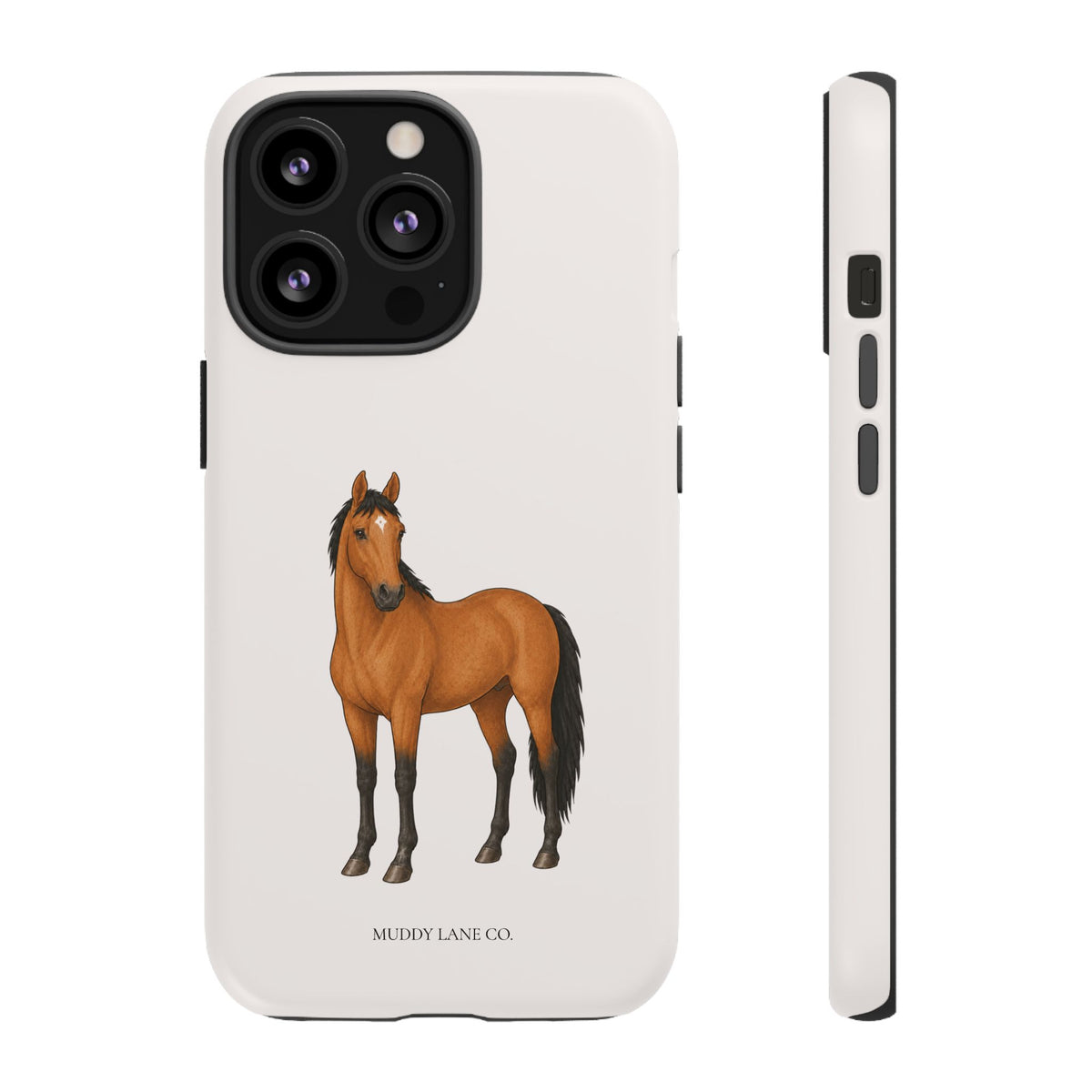 Chestnut Horse Tough Phone Case in Warm Cream Matte