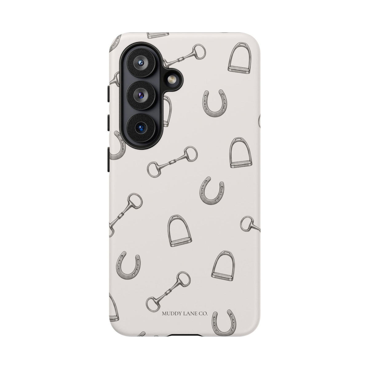 Tack Room Pattern Tough Phone Case in Warm Cream Matte