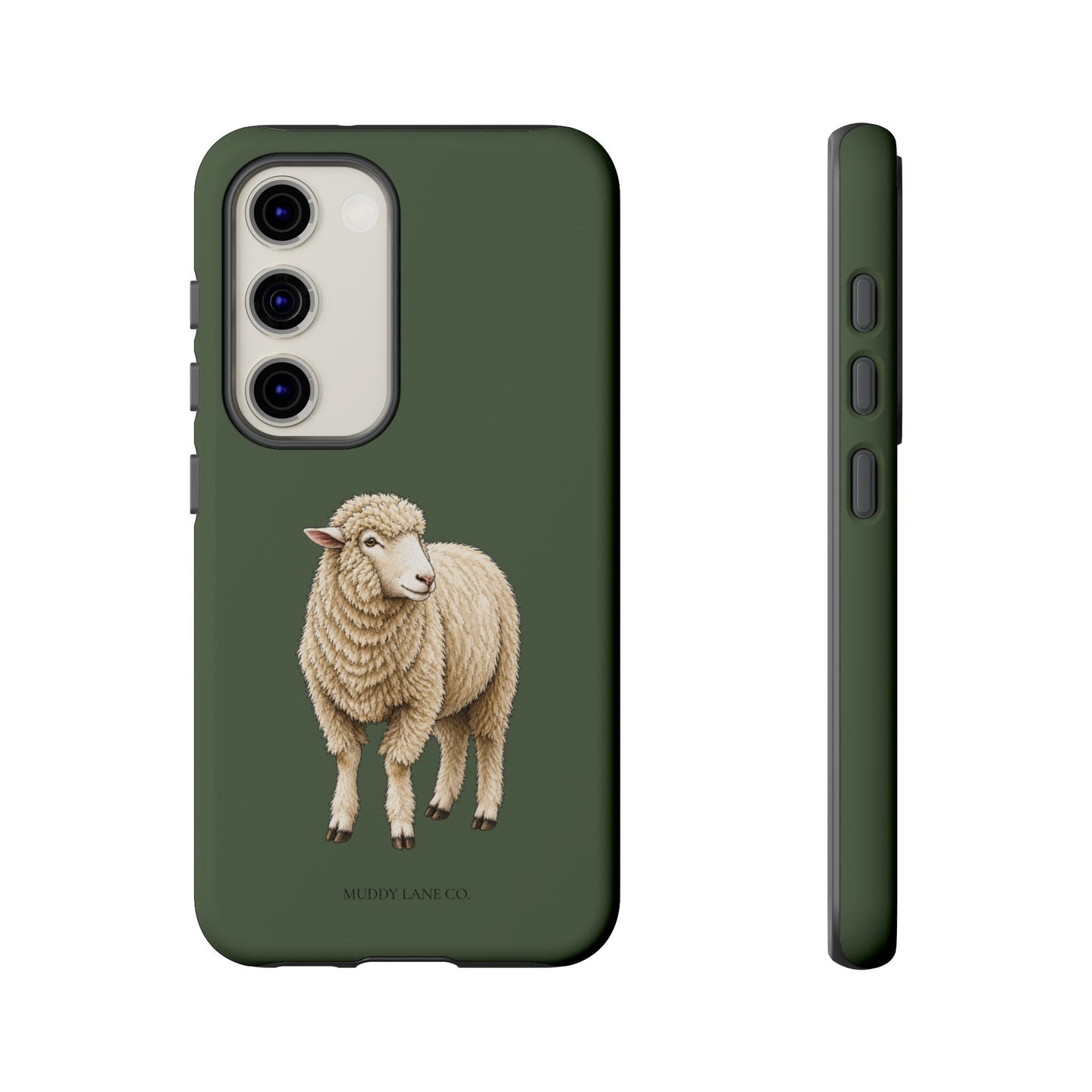 Sheep Tough Phone Case in Forest Green Matte