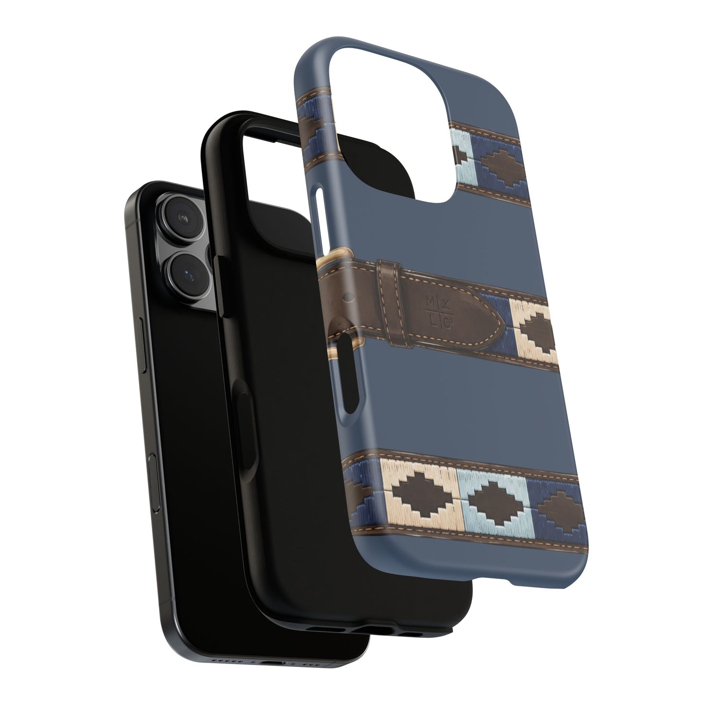 Country Belt Pattern Tough Phone Case in Deep Navy Matte