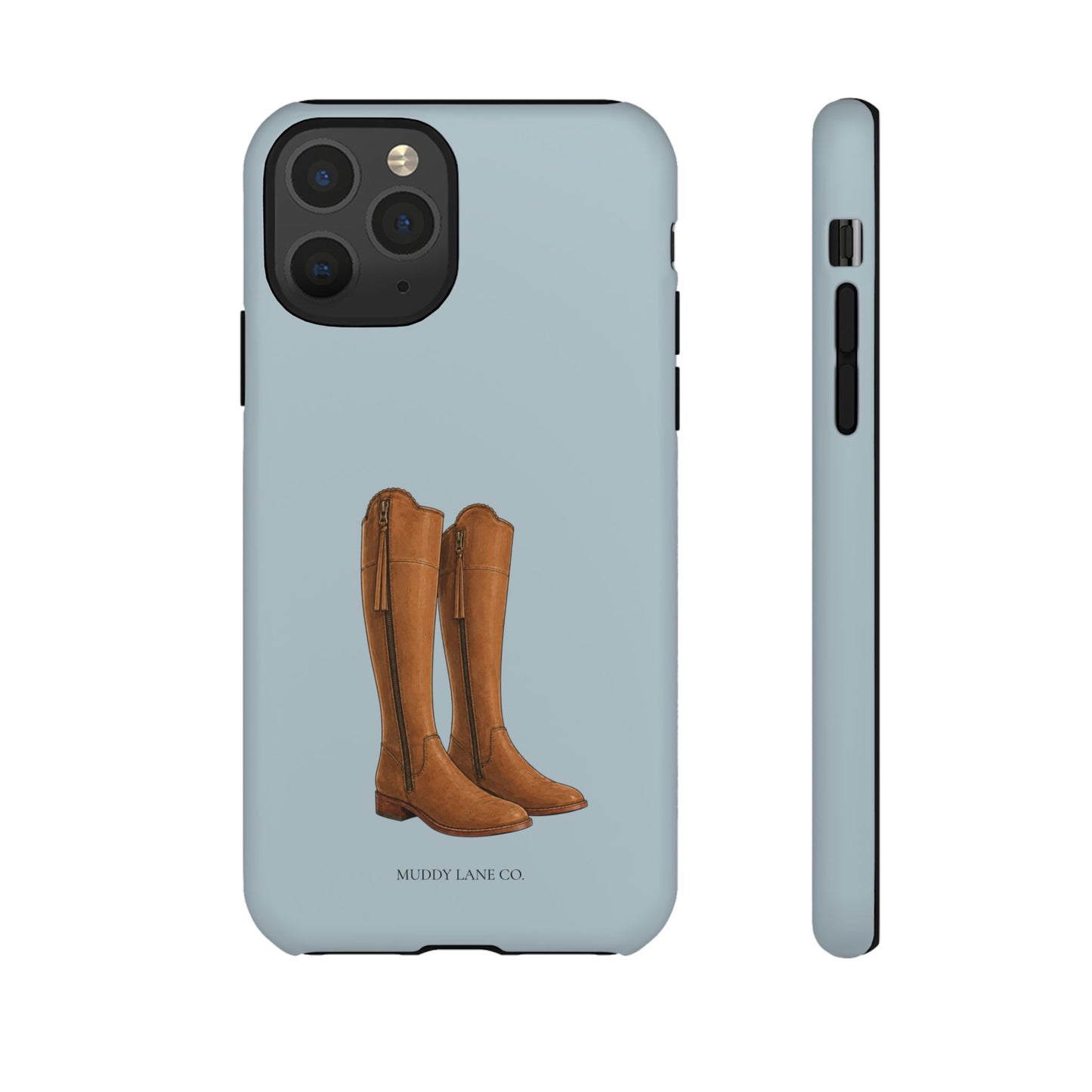 Riding Boots Tough Phone Case in Dusty Blue Matte