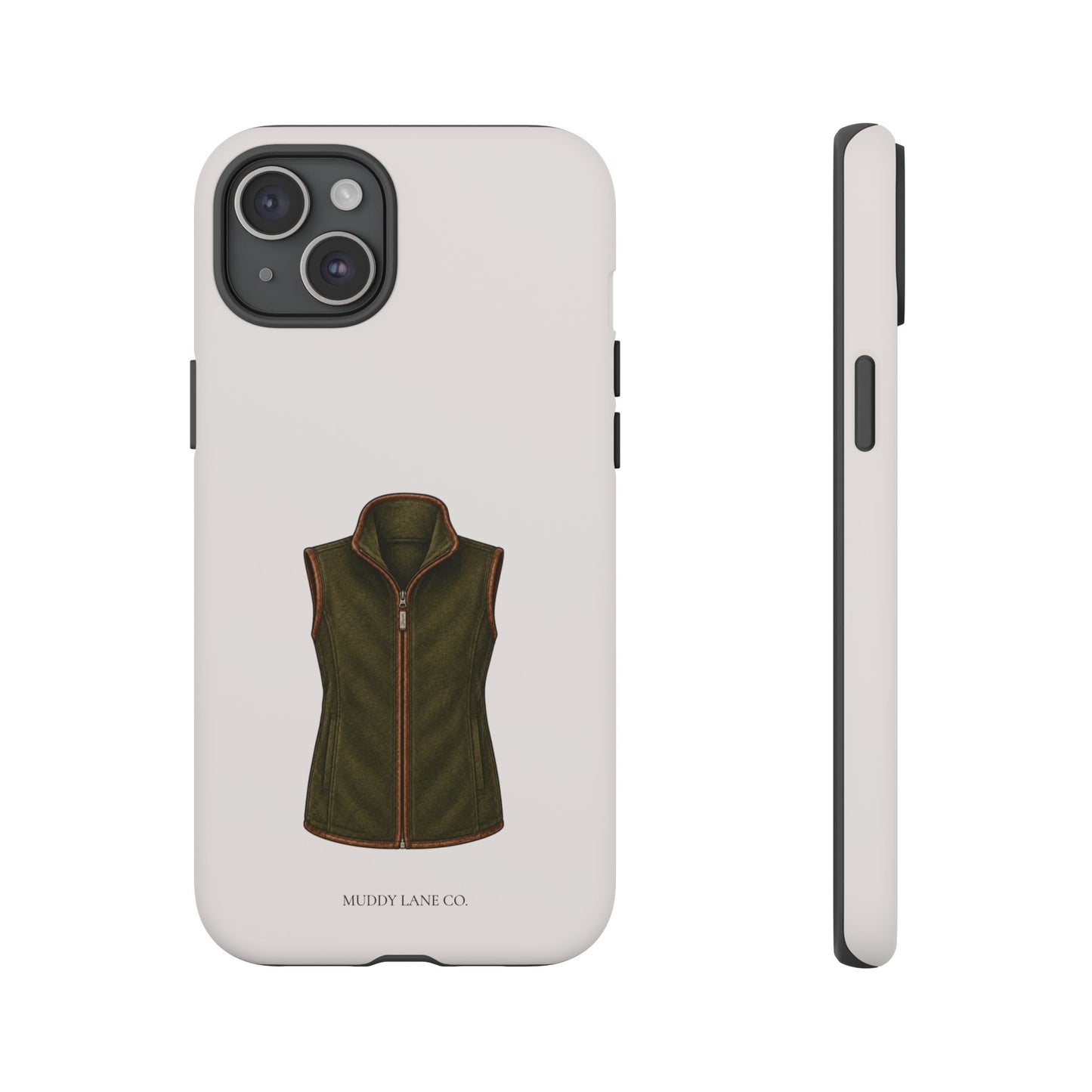 Country Gilet Tough Phone Case in Warm Cream Matte