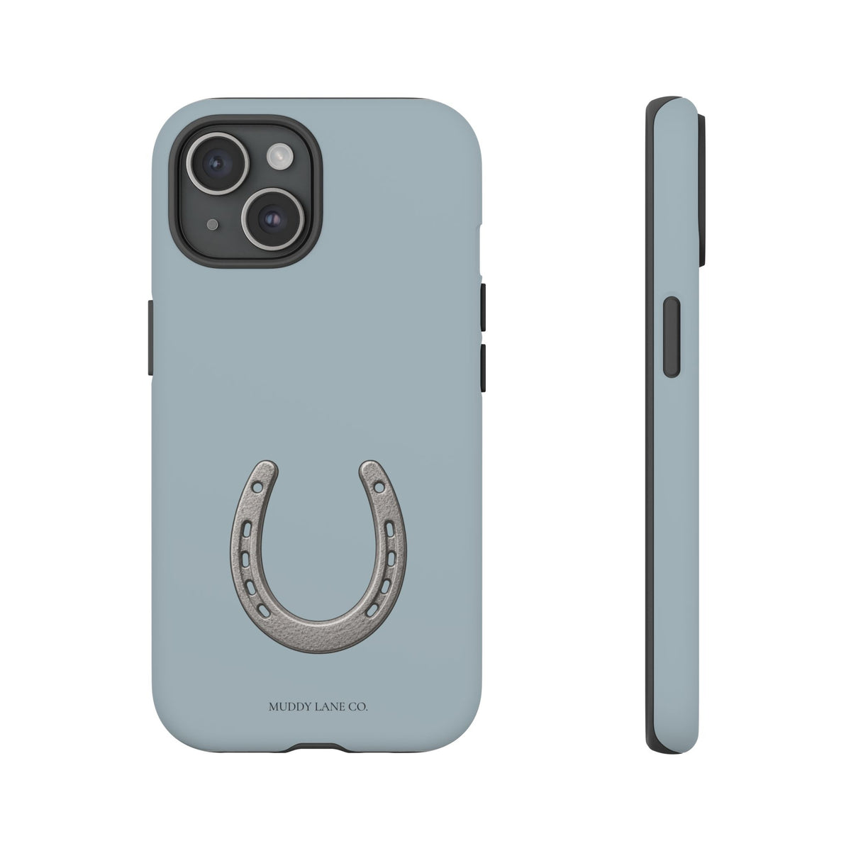 Horseshoe Tough Phone Case in Dusty Blue Matte