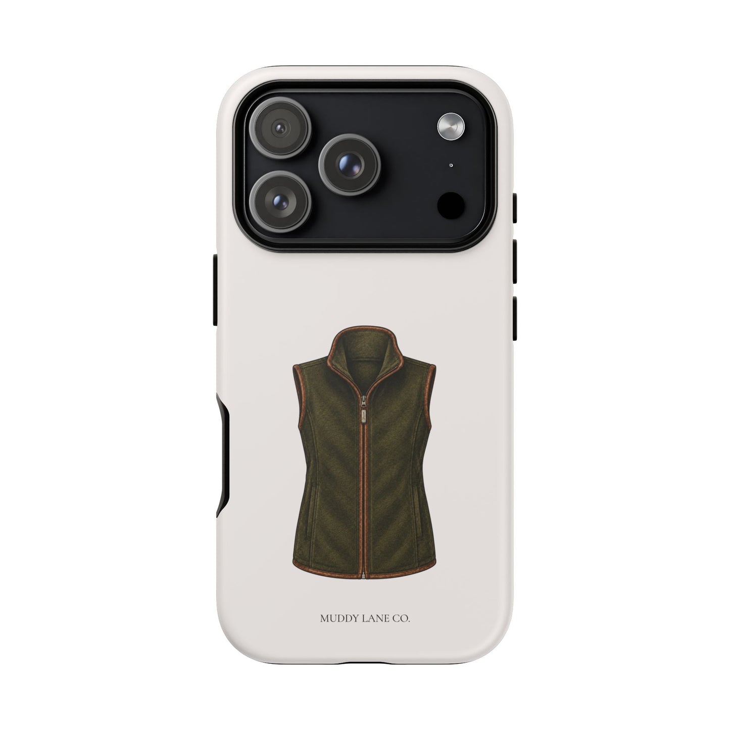 Country Gilet Tough Phone Case in Warm Cream Matte