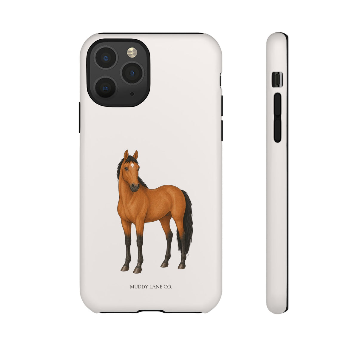Chestnut Horse Tough Phone Case in Warm Cream Matte