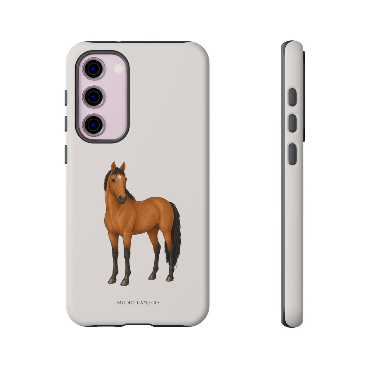 Chestnut Horse Tough Phone Case in Warm Cream Matte