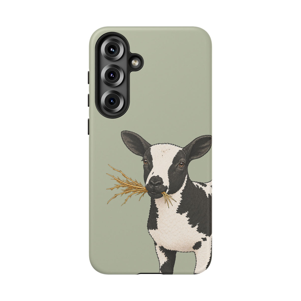 Dutch Spotted Sheep Close-Up Tough Phone Case in Light Sage Matte