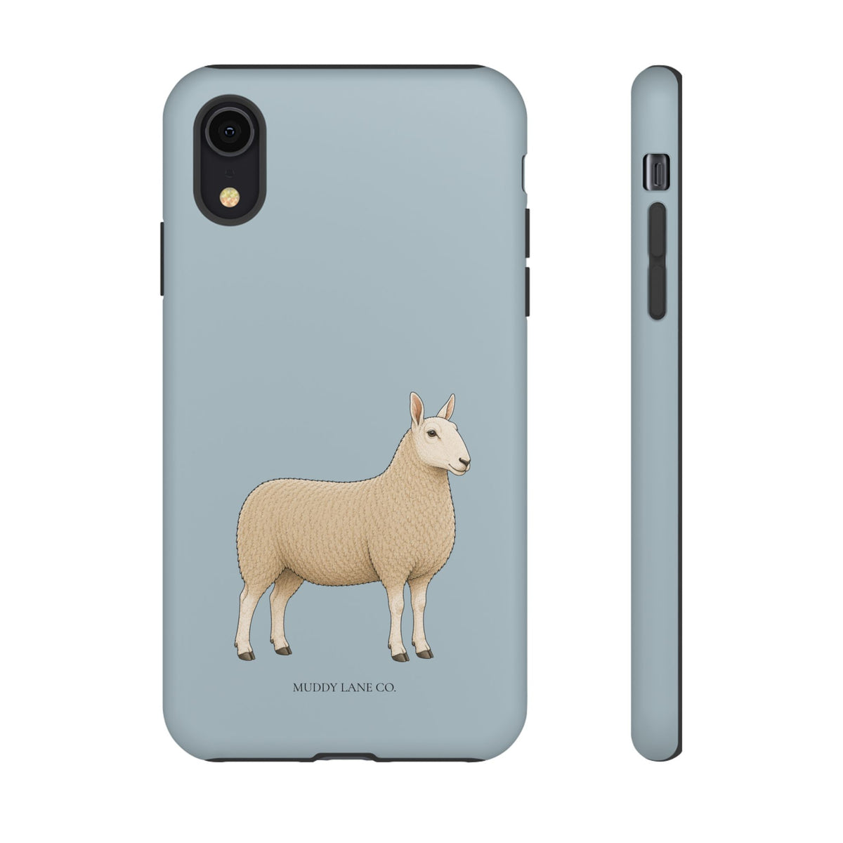 Border Leicester Sheep phone case in Dusty Blue by Muddy Lane Co, photo 5