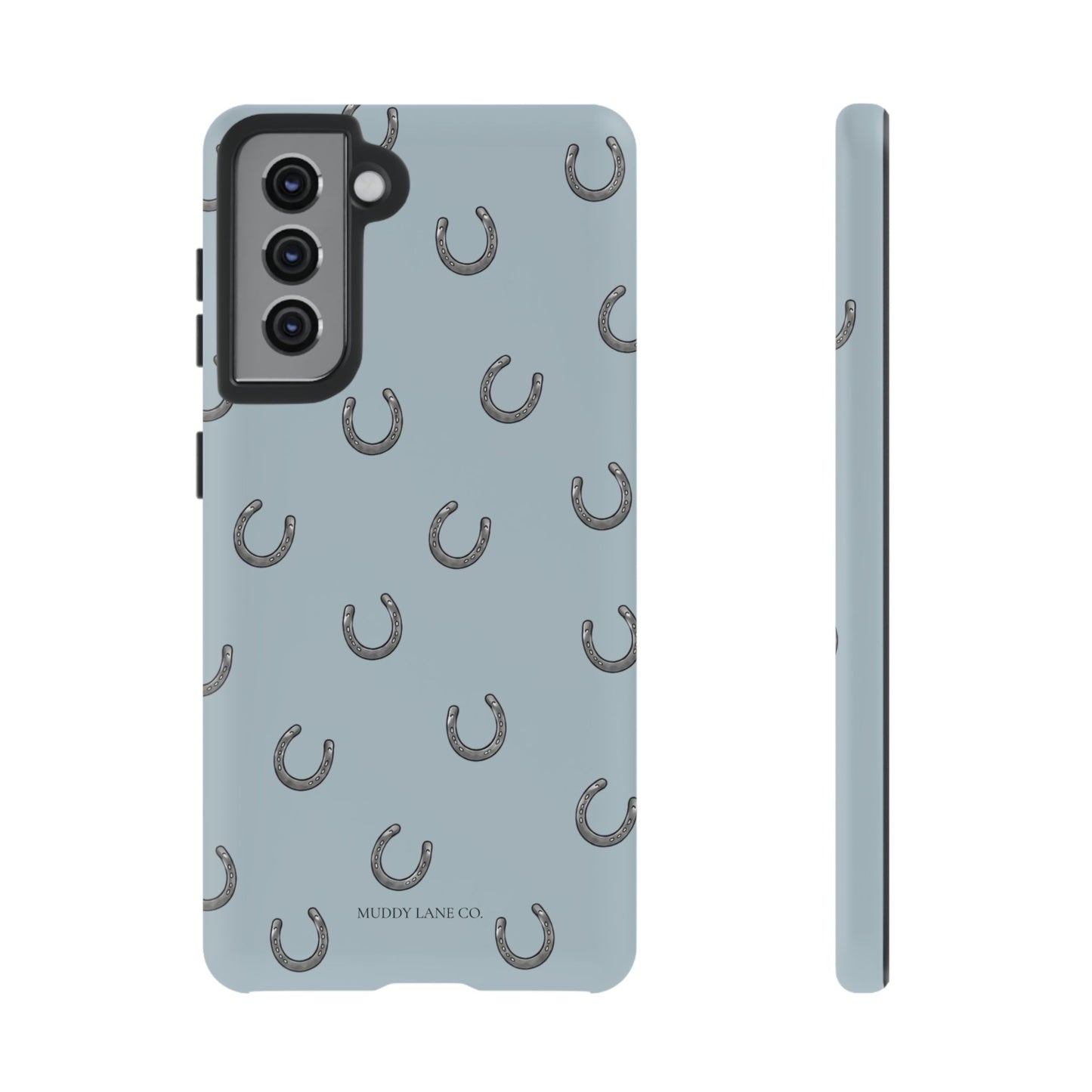 Horseshoe Pattern Tough Phone Case in Dusty Blue Matte