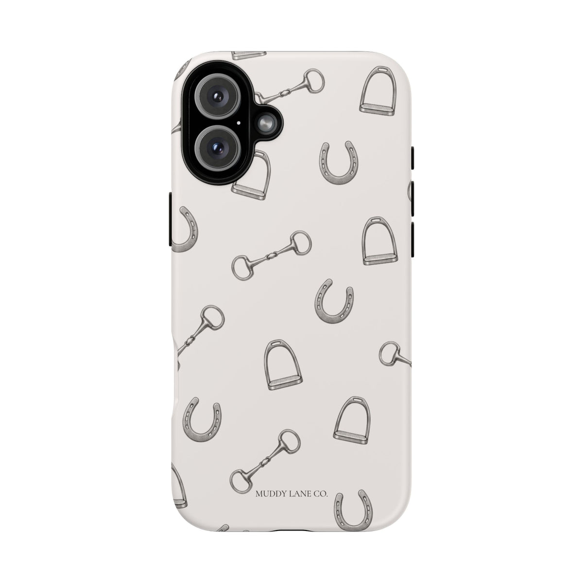Tack Room Pattern Tough Phone Case in Warm Cream Matte
