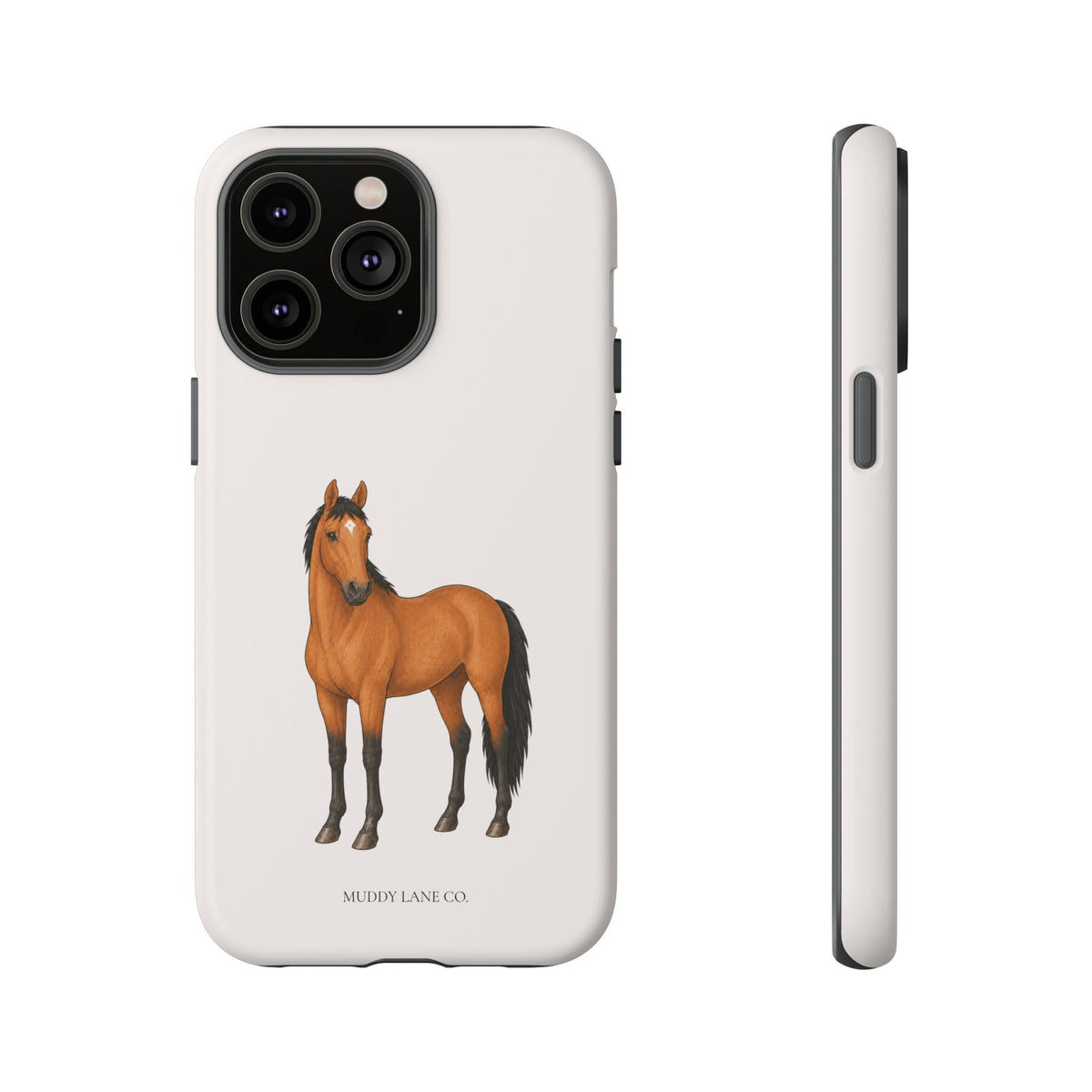 Chestnut Horse Tough Phone Case in Warm Cream Matte
