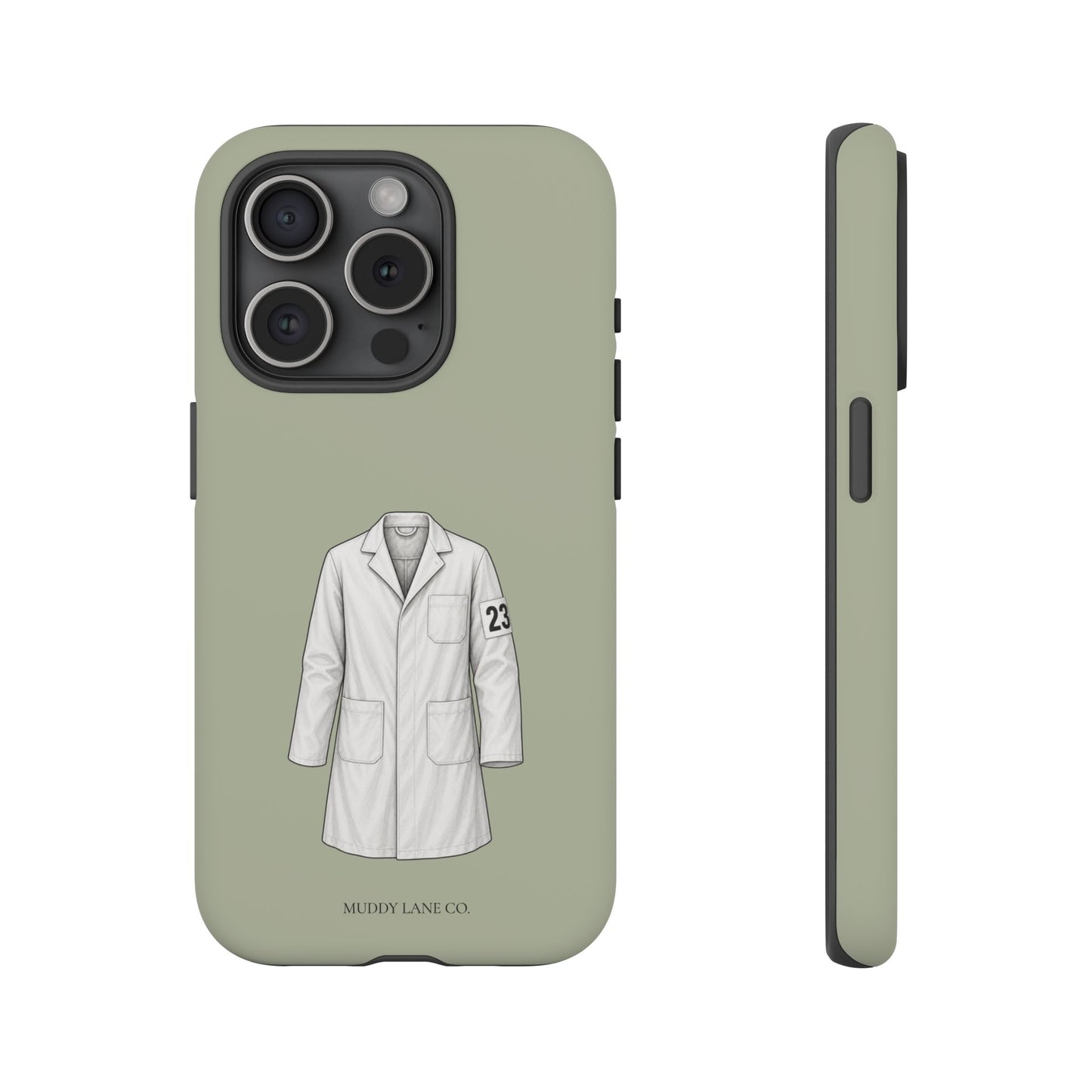 Showing Coat Tough Phone Case in Light Sage Matte