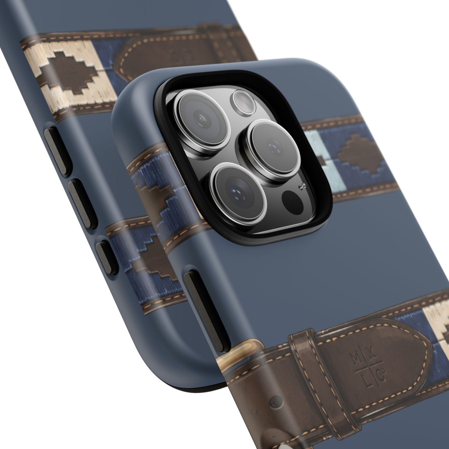 Country Belt Pattern Tough Phone Case in Deep Navy Matte